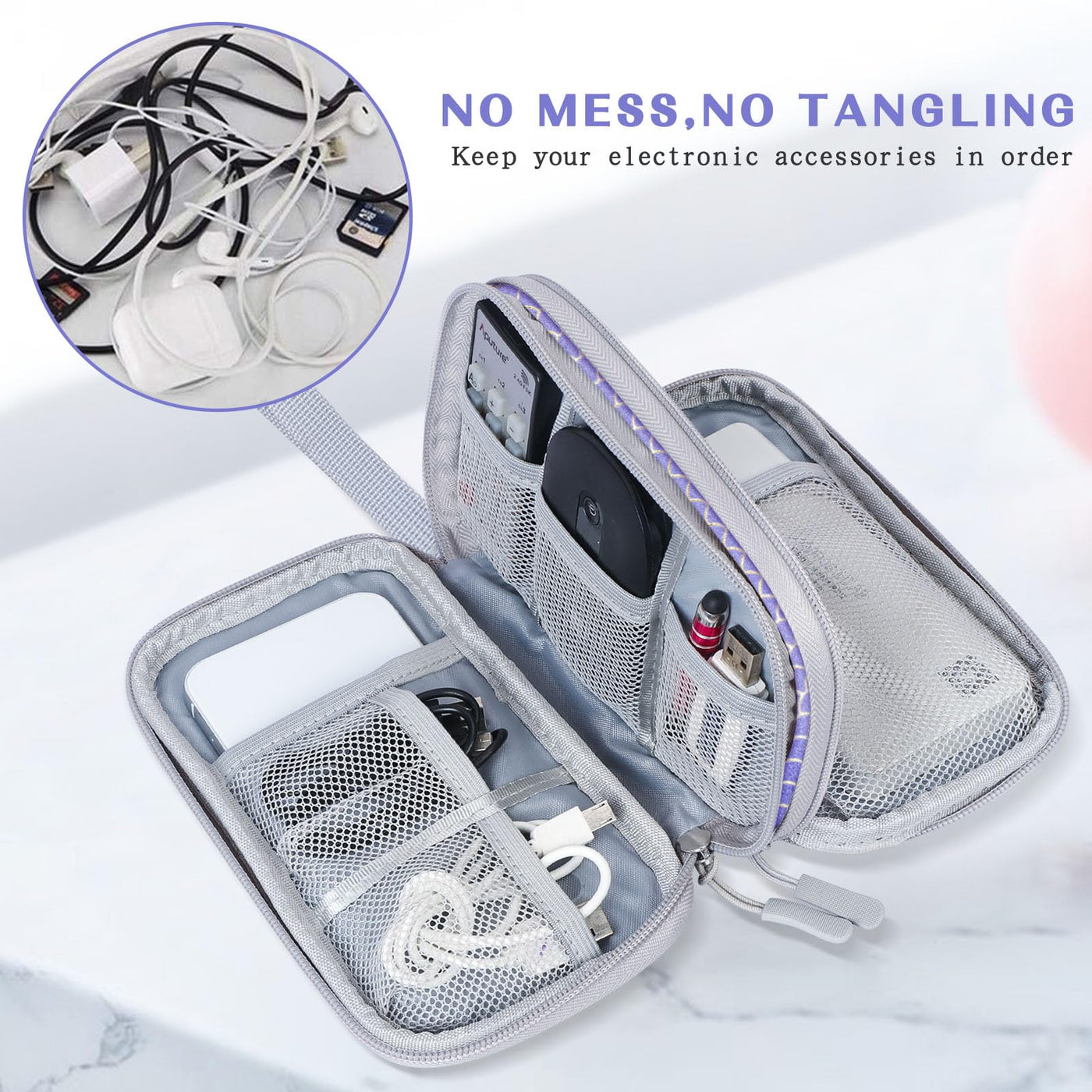 Electronic organizer, travel cable organizer, bag, electronic accessories, carrying bag, portable, waterproof