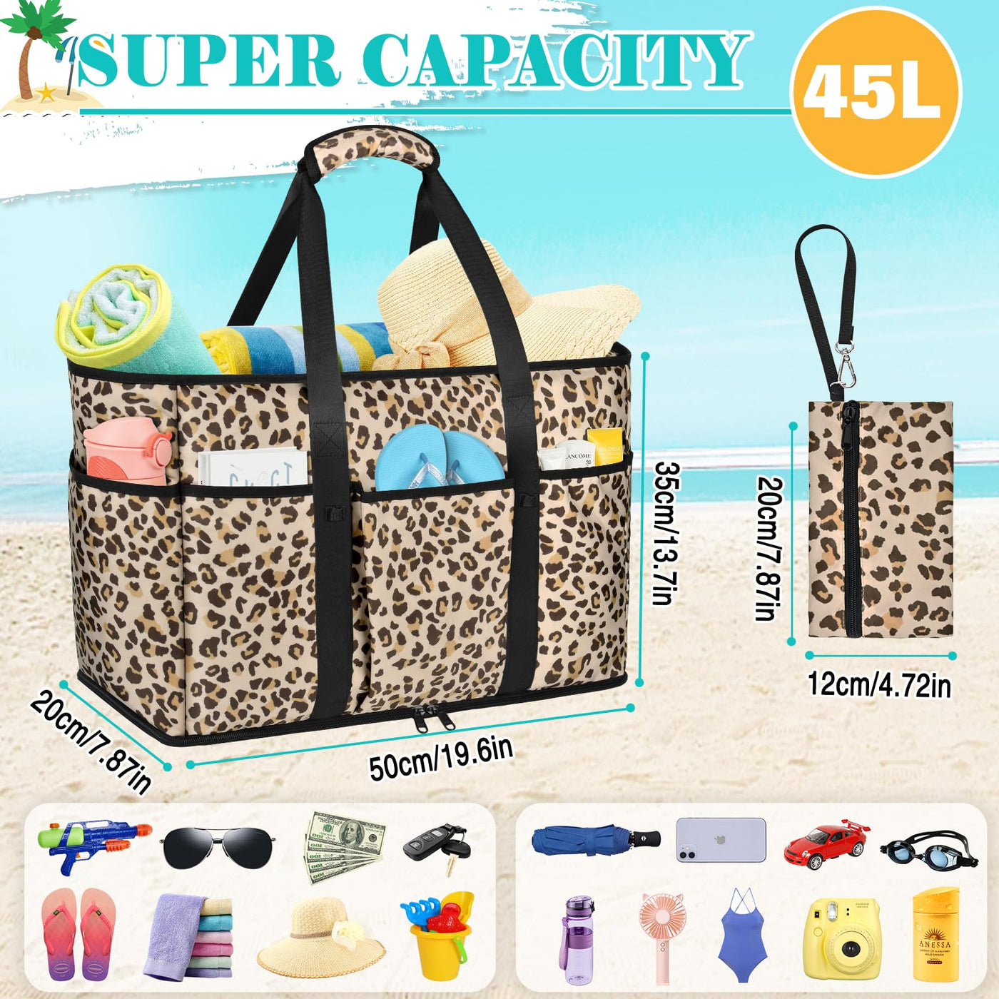 Grand Sac de Plage Léger Sac de Piscine