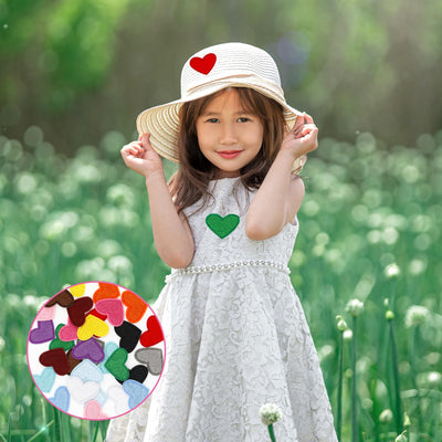 30 pièces d'écussons, écussons en forme de coeur à repasser sur les enfants, mini écussons de broderie