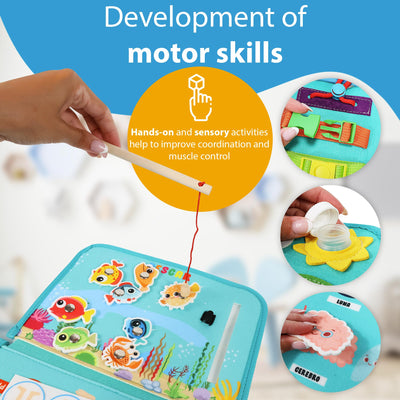 Wooden Busy Board Activity Board for Toddlers