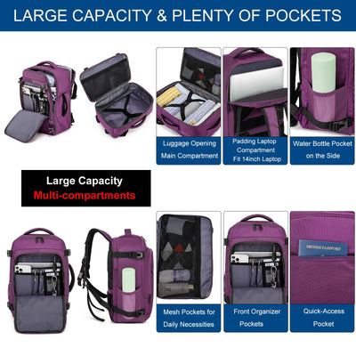 Hand luggage backpack with separate one-inch computer compartment