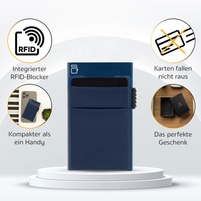 Porte-cartes avec pochette à monnaie | Porte-cartes de crédit portefeuille fin | Porte-cartes avec portefeuille RFID | Mini porte-cartes de crédit Moderne en aluminium