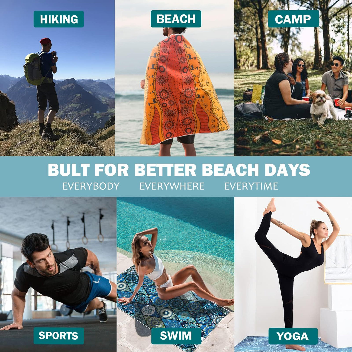 Serviette de plage en microfibre Serviette de bain grand format