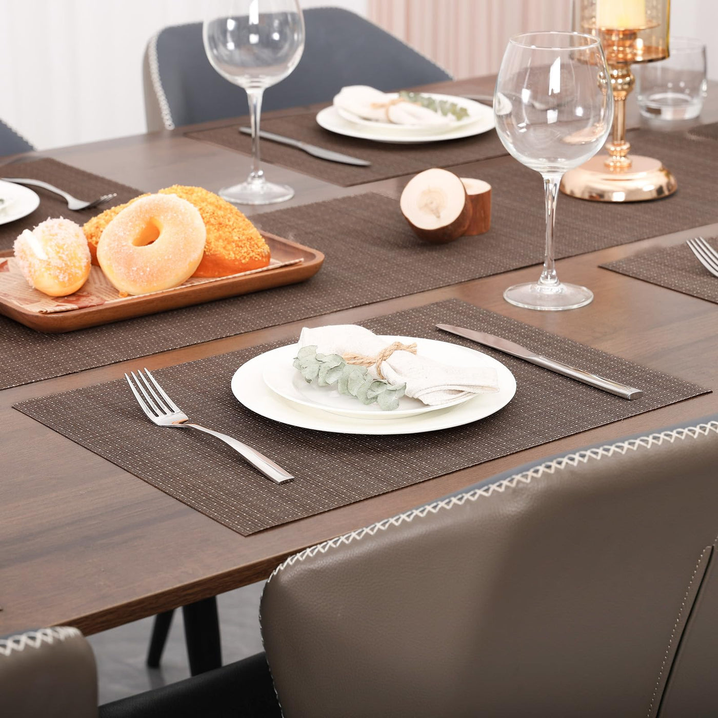 Set de 6 sets de table lavables, sets de table tissés antidérapants résistants à la chaleur