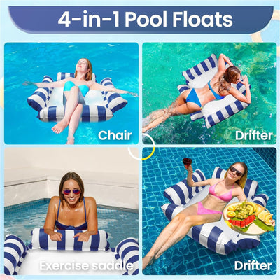 Hamac Aquatique 4 en 1 pour Jouets Aquatiques, fauteuil Gonflable, Chaise aquatique avec Dossier et accoudoirs