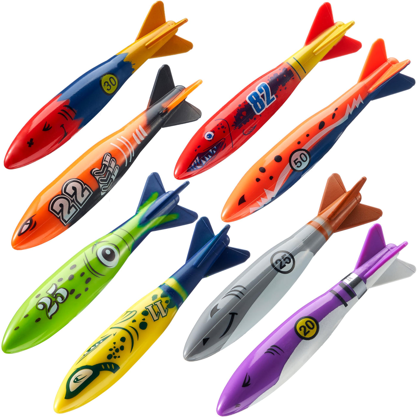 8 pieces torpedo, shark, diving toy for children