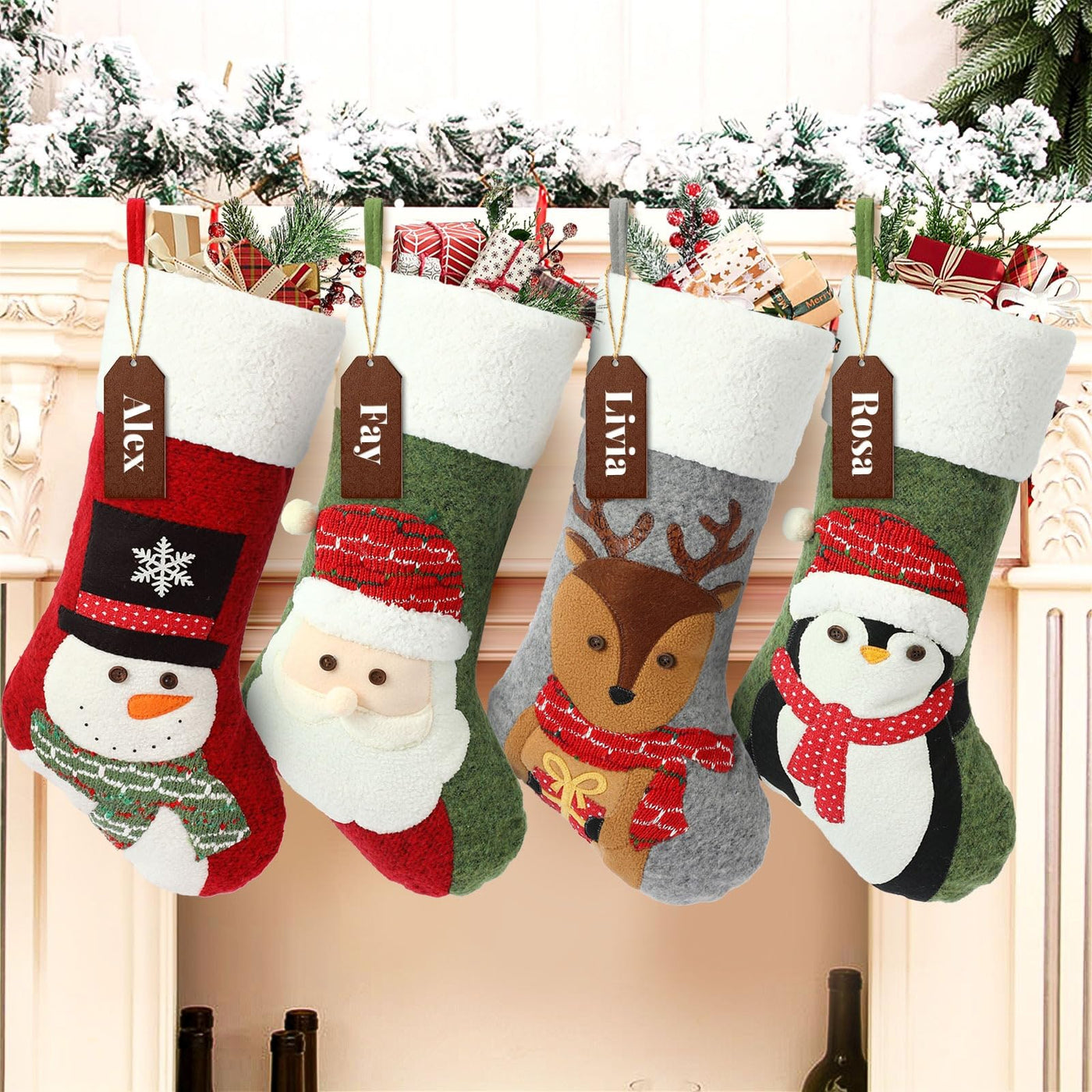 Santa stocking set of 4 large Santa stockings to fill Christmas stocking gift bag