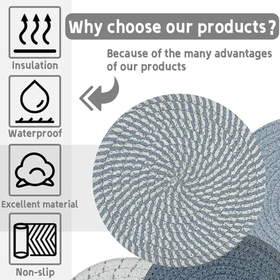 Support de Pot Chaud de Tapis de Tissage de Fil de Coton