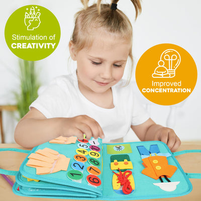 Wooden Busy Board Activity Board for Toddlers