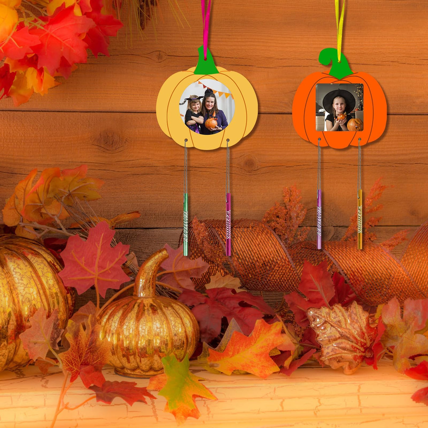 Pumpkin Photo Frames Wind Chime Craft Kit Autumn Crafts Kids