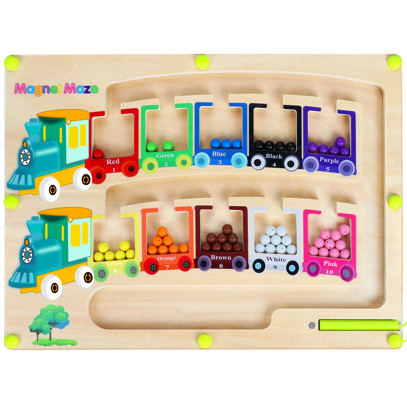 Magnetic maze toy Sorting game toy Colors and numbers Learning sorting game Magnets Children's motor skills toy