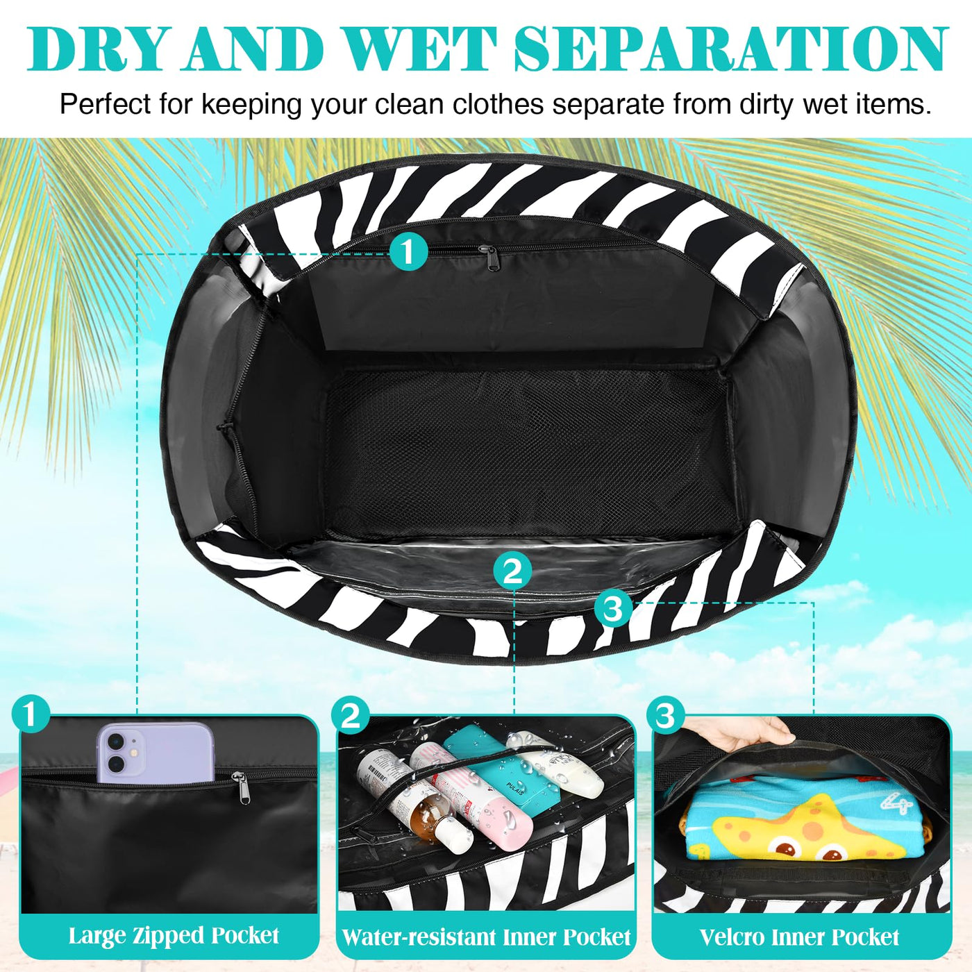 Grand Sac de Plage Léger Sac de Piscine