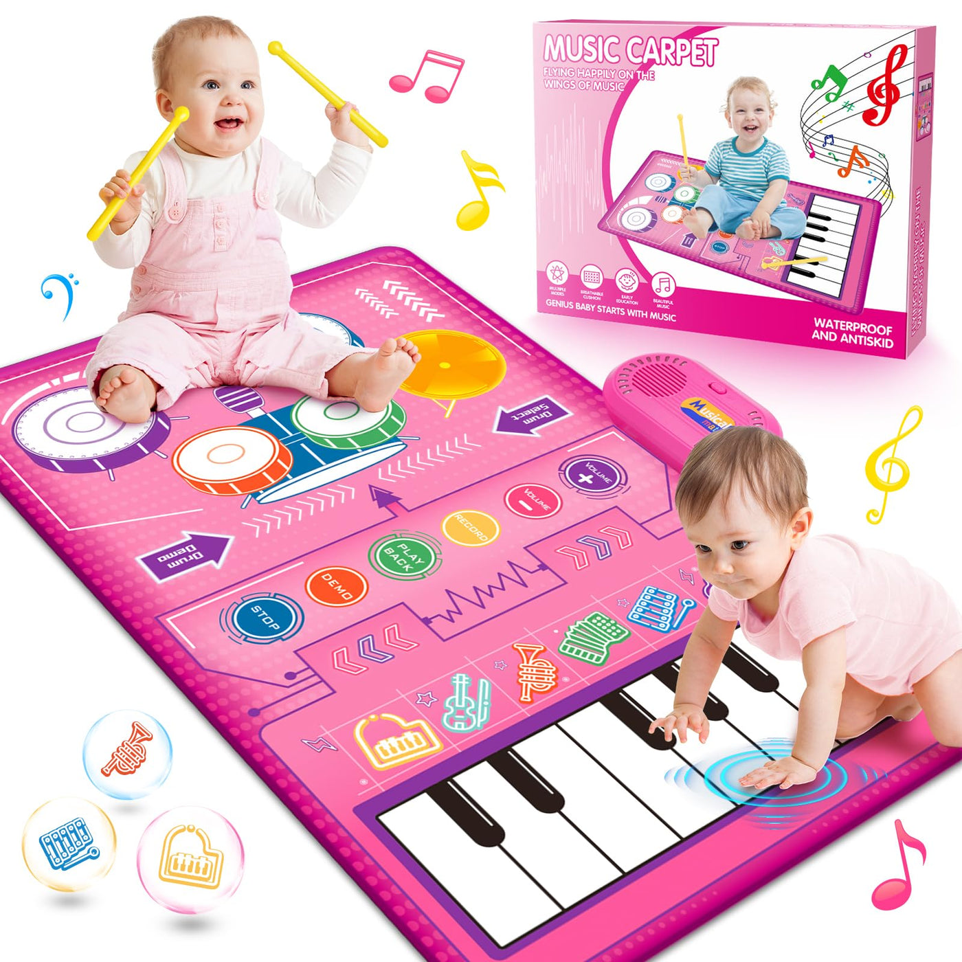 Multifunctional music mat & drum