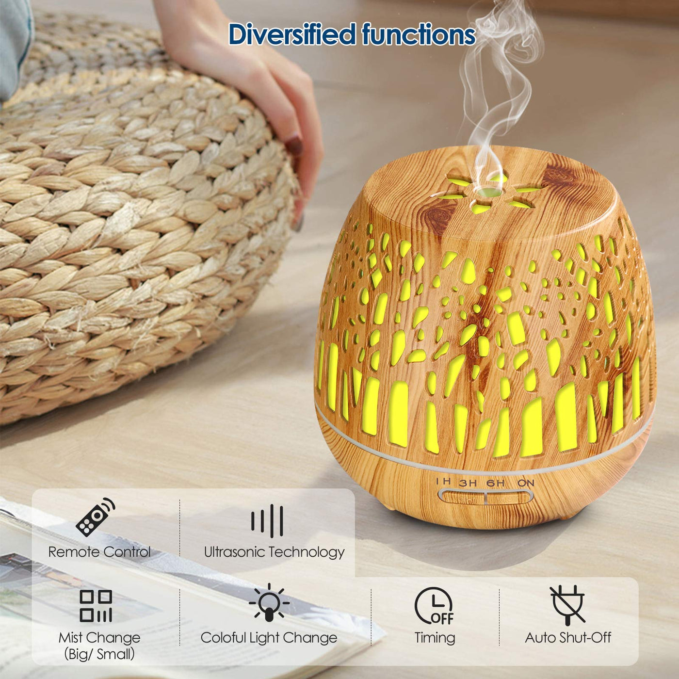 Aroma Diffuser , Ultrasonic Room Diffuser Wood
