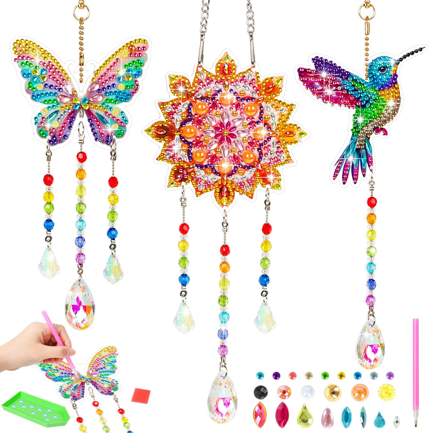 Set de bricolage pour enfants Peinture en diamant Carillons éoliens jouet