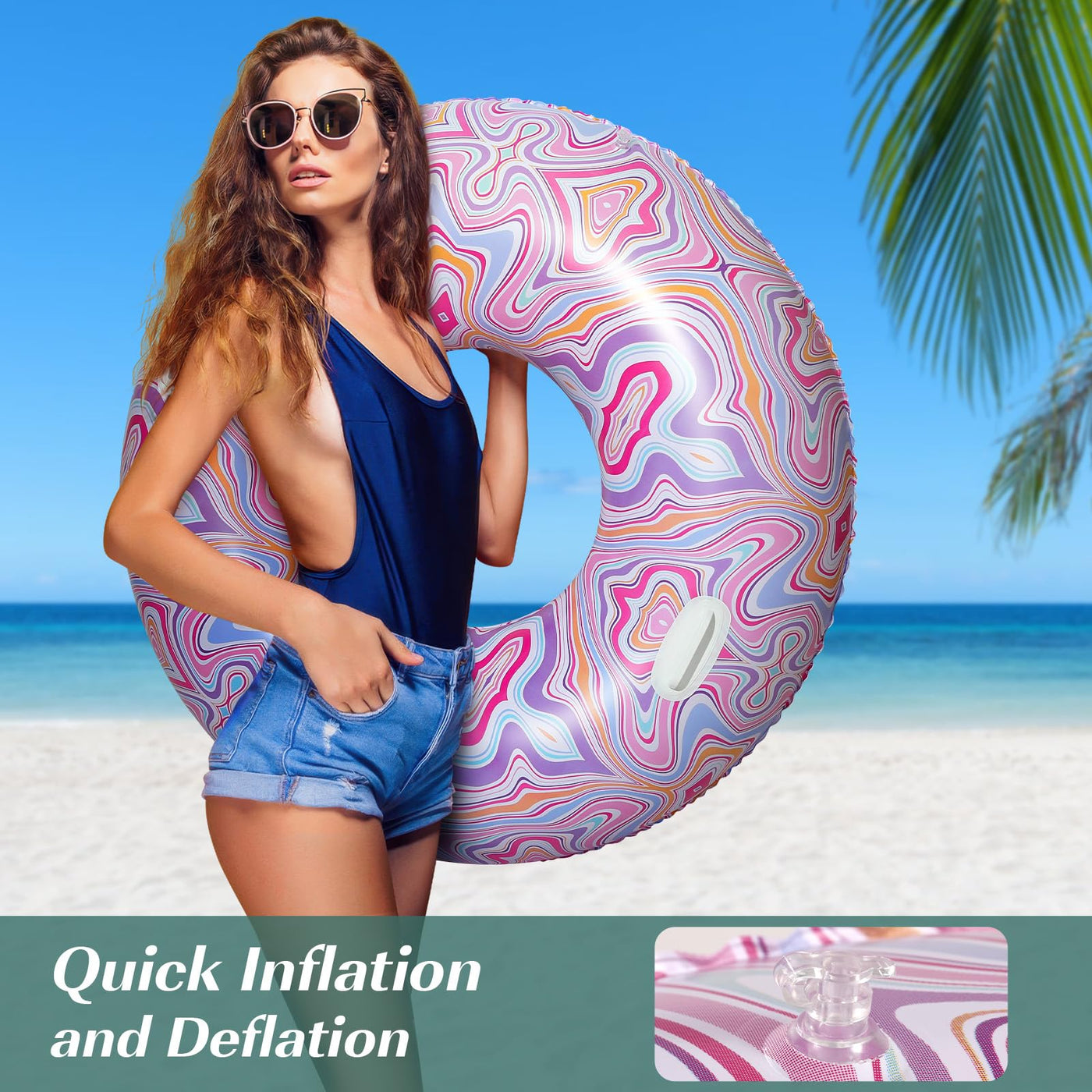 Anneau de piscine pour adultes, avec poignée