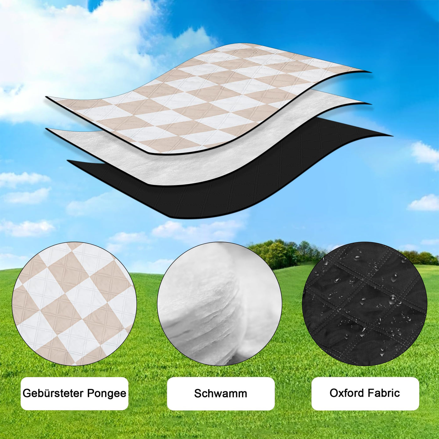 Couverture de pique-nique imperméable pour l'extérieur, tapis de plage