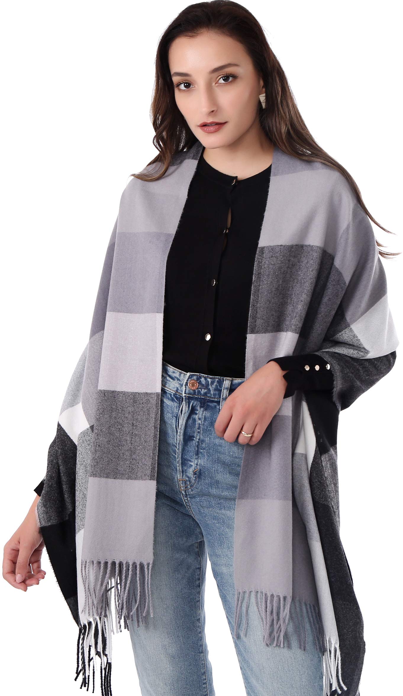 Plaid Warm blanket scarf for winter