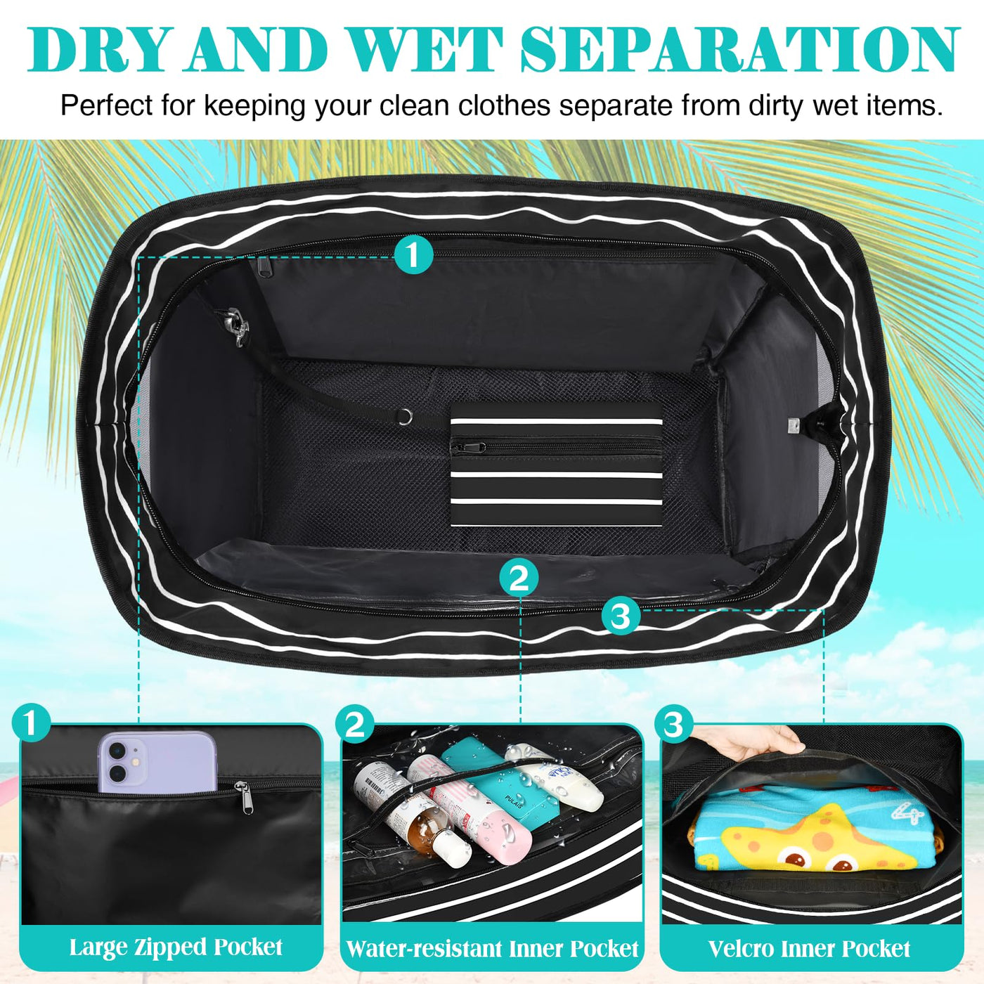 Large Lightweight Beach Bag Swimming Pool Bag