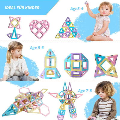 Blocs de construction magnétiques 52 pièces blocs de construction enfants