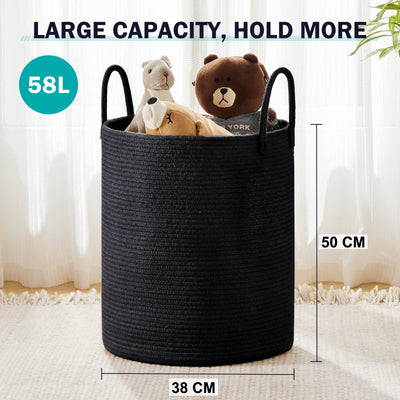 Braided Laundry Collector Toy Storage Storage Basket with Handle Handmade