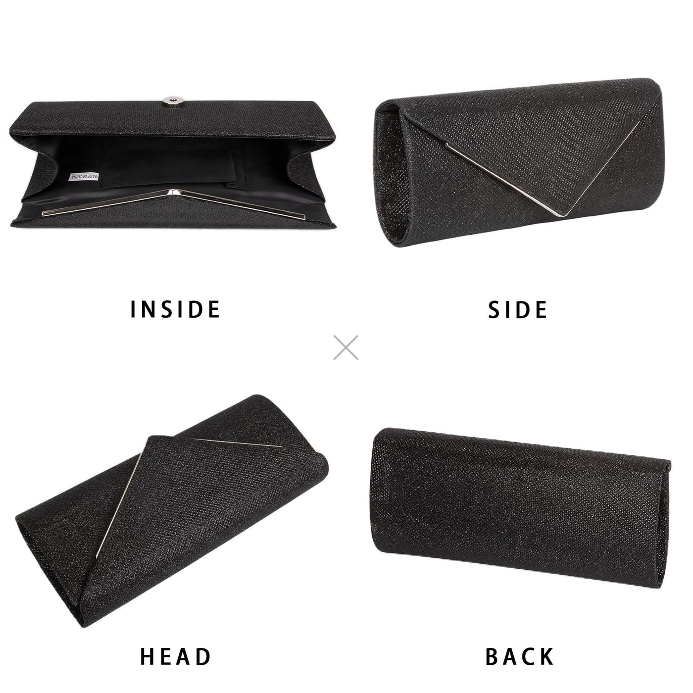 Clutch Lederhandtaschen mit abnehmbarer Kette