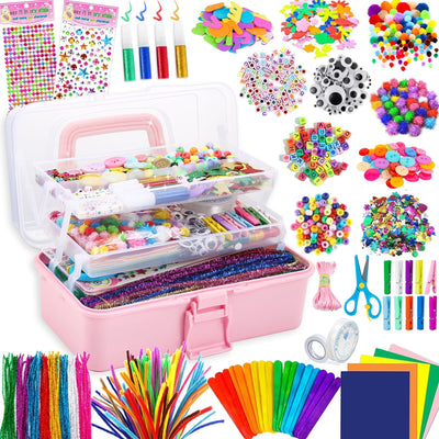 Bastelset für Kinder, 3000+Pcs Bastelset Bastelmaterial Set, große Bastelkiste