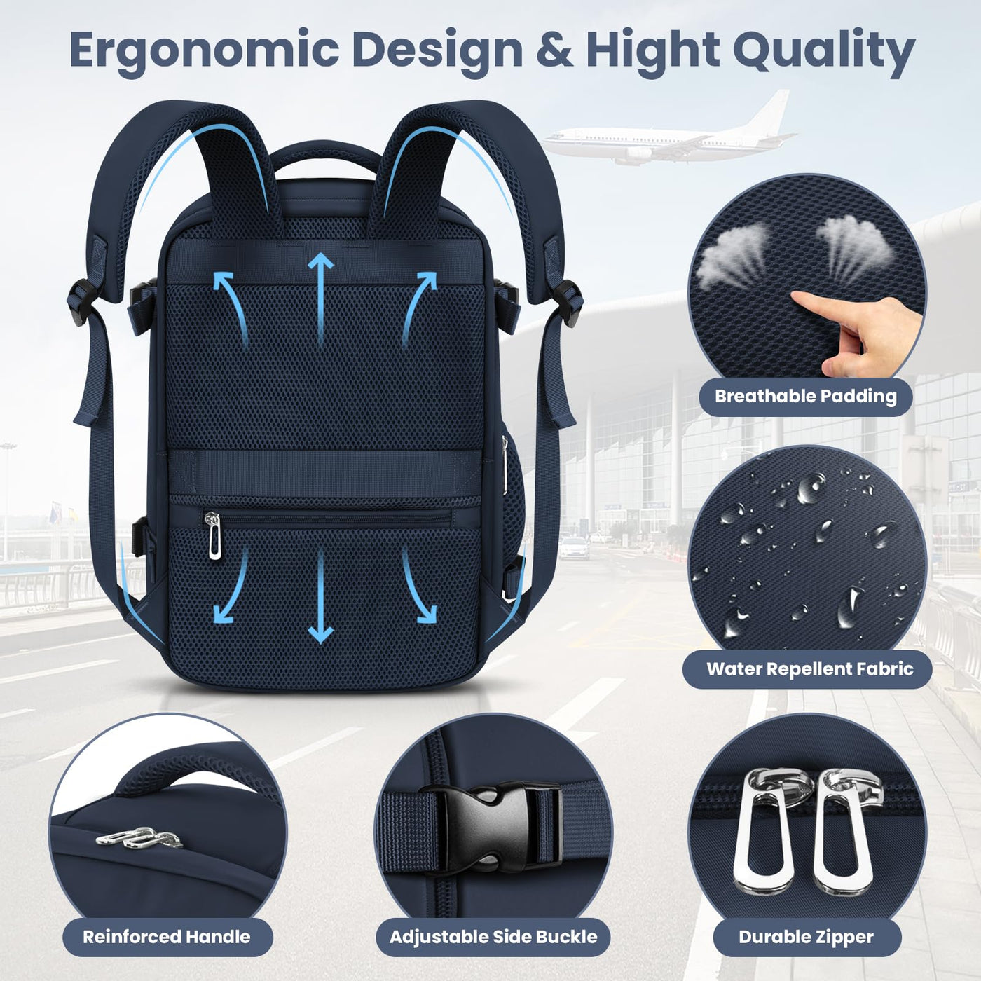 Hand Luggage Airplane Travel Backpack, Hand Luggage Backpack