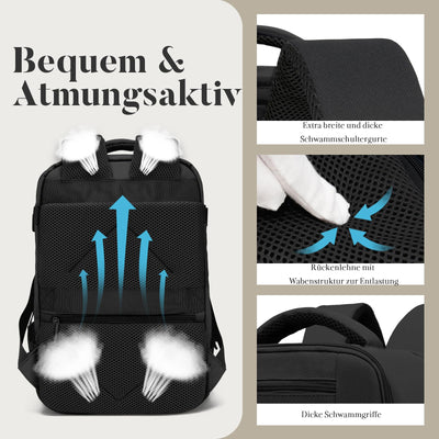Hand Luggage Backpack Lightweight Laptop Compartment & Anti-theft Device