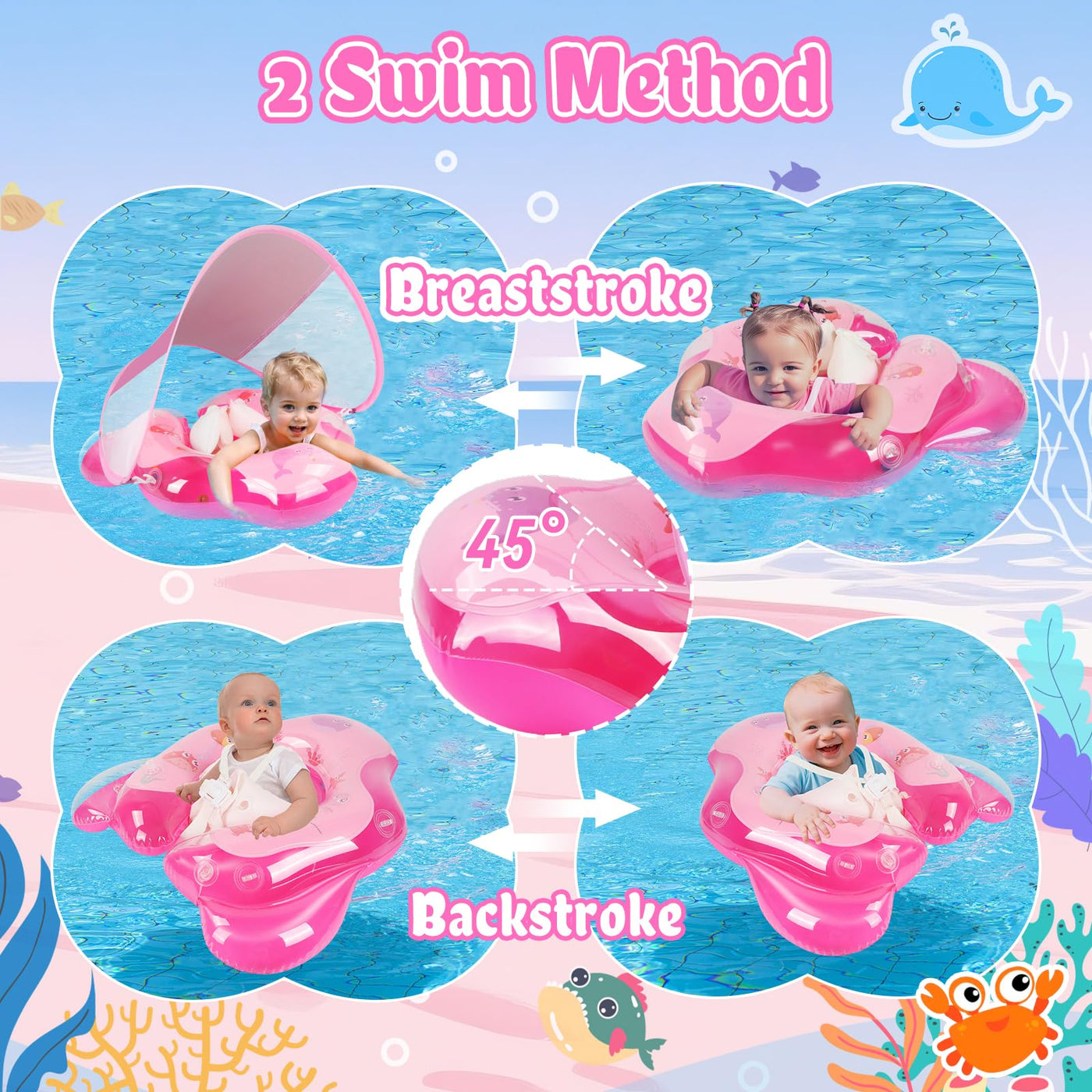 Babyschwimmring mit Sonnendach