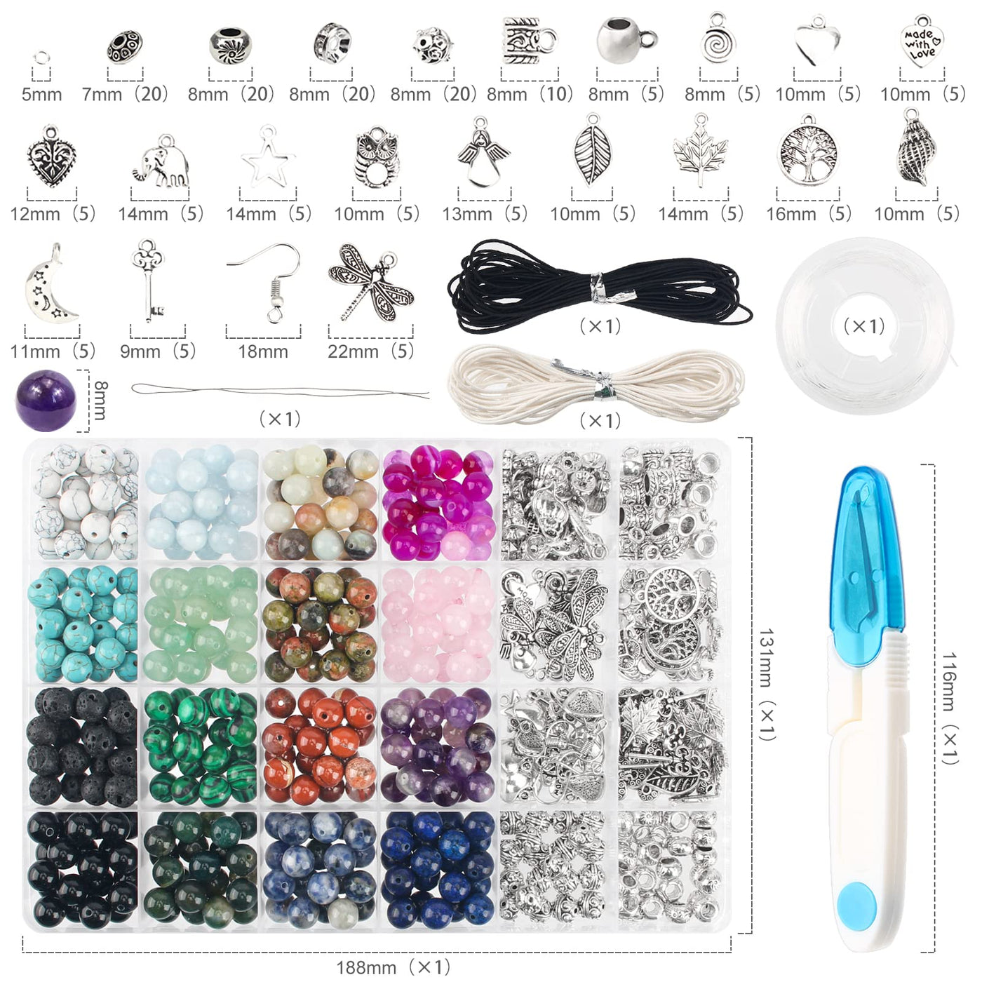 Fabriquez votre Propre Ensemble De Bijoux, Perles Rondes En Pierres Précieuses Naturelles