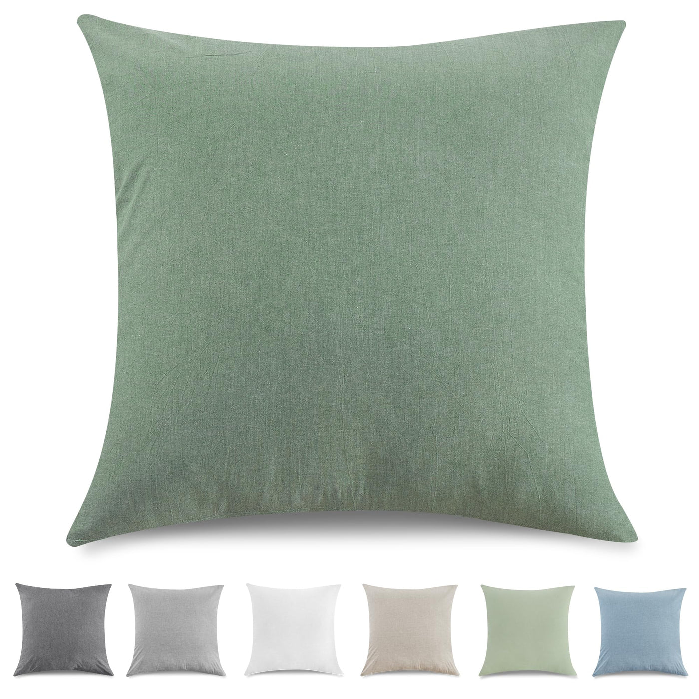 Cushion cover set of 2 - Washed cotton cushion covers with a look and breathable cushion cover