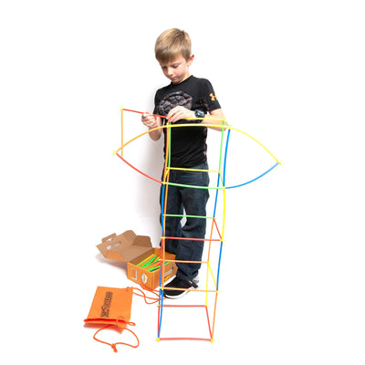 Children's toy promotes motor skills and creativity - Straw constructor puzzle game