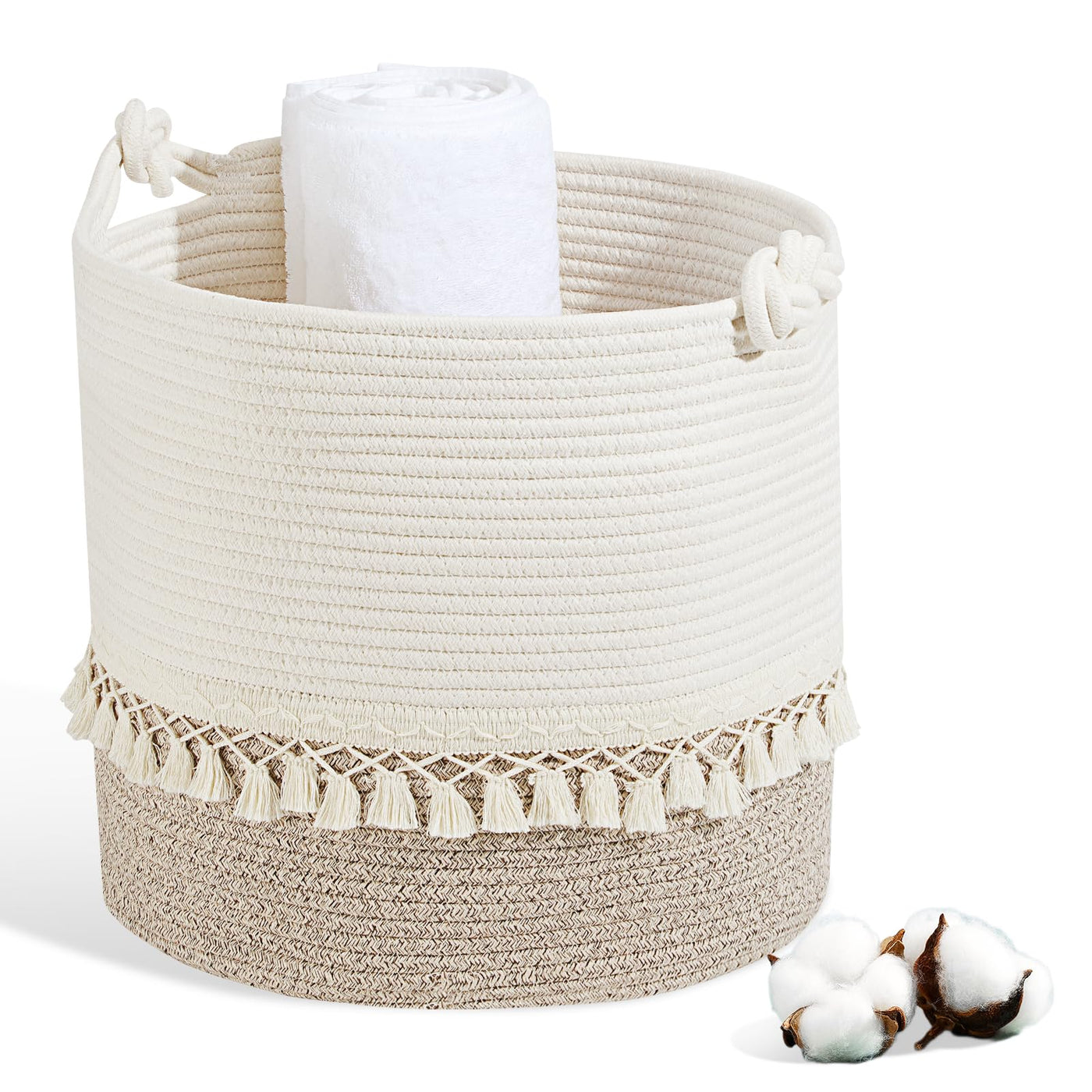 Panier à linge en coton Tissé