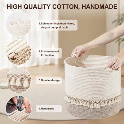 Panier à linge en coton Tissé