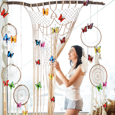 20 pièces décoration papillons avec épingles à nourrice, broche papillon en PVC