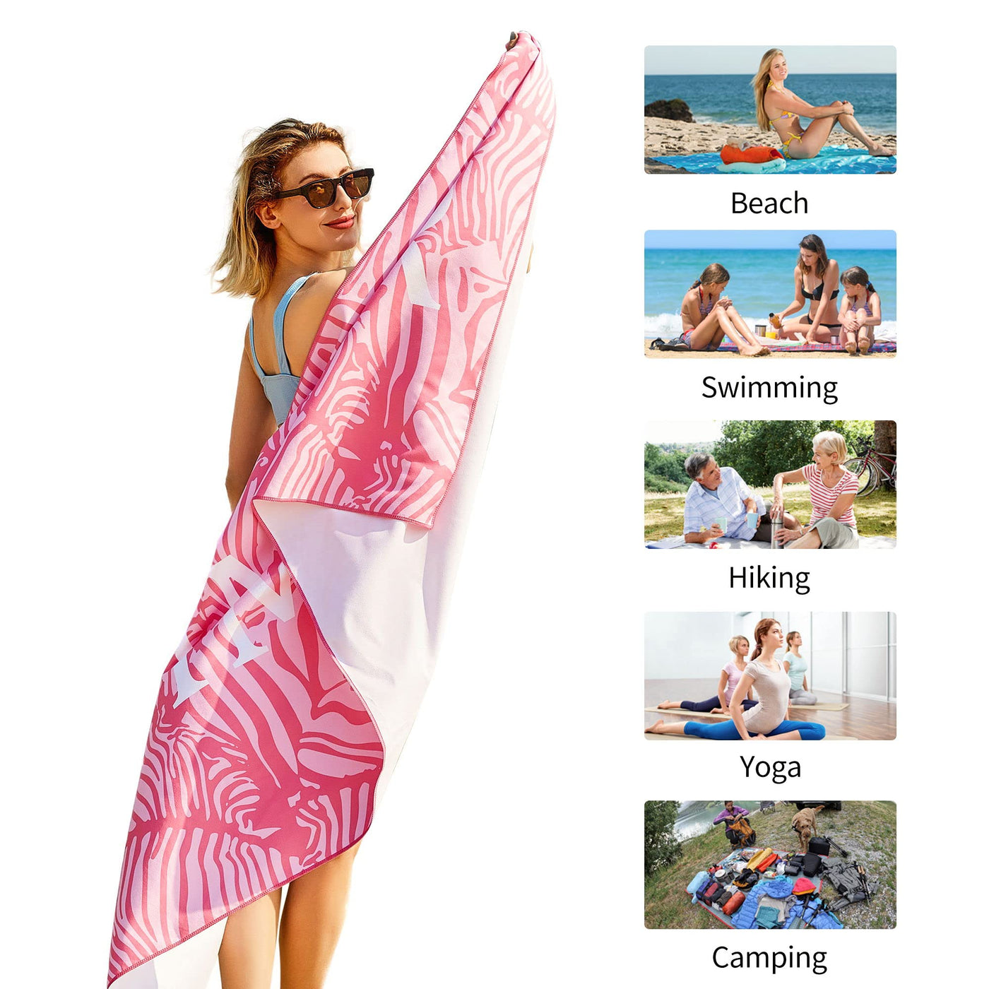 Serviette de plage Large, serviette en microfibre