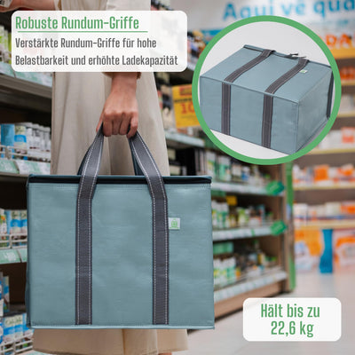 2 Stück Einkaufstasche Wiederverwendbare faltbare Kühltasche Einkaufskorb