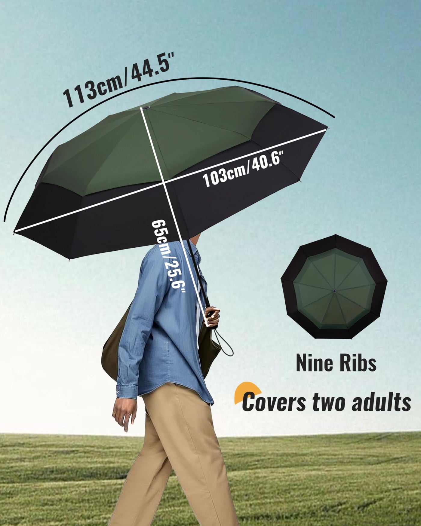 Parapluie de Voyage Compact Grand Storm Fes