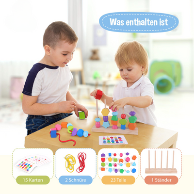 Jouets en bois à empiler et à trier pour bébés et enfants - jouets d'apprentissage et de développement en bois