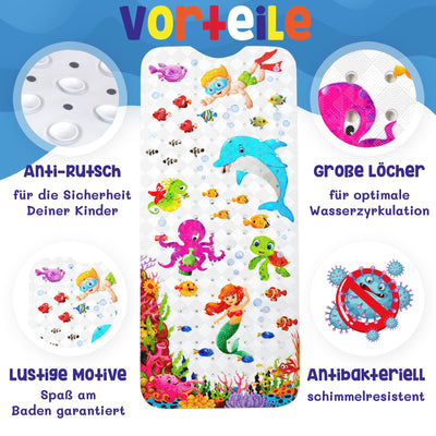 Tapis de bain antidérapant pour enfants avec cintre