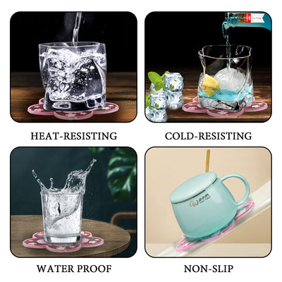 6er-Set Silikon-Glasuntersetzer für Getränke, Tassen, Bar, Glas - Tischuntersetzer