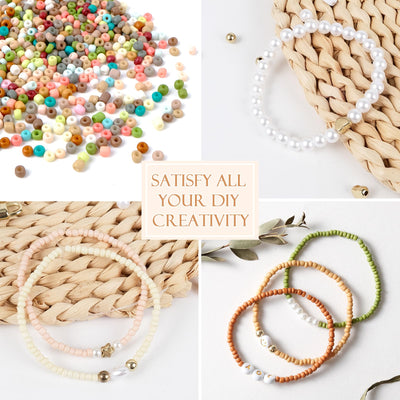 Perles pour Bracelets, Perles de Verre de Style Boho pour Enfiler