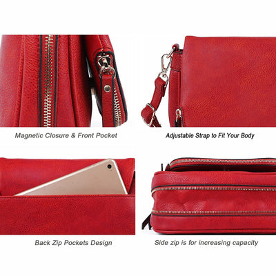 Small crossbody bag , PU leather, over the shoulder, crossbody handbags with multiple pockets