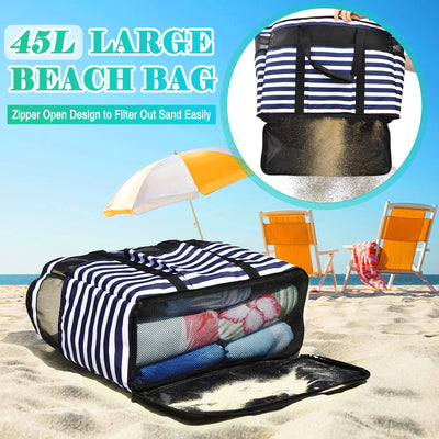 Large beach bag with zipper Waterproof beach bag