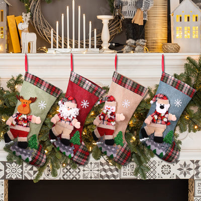Santa stocking set of 4 large Santa stockings to fill Christmas stocking gift bag