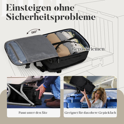 Hand Luggage Backpack Lightweight Laptop Compartment & Anti-theft Device