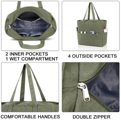 Grand sac de plage avec fermeture éclair