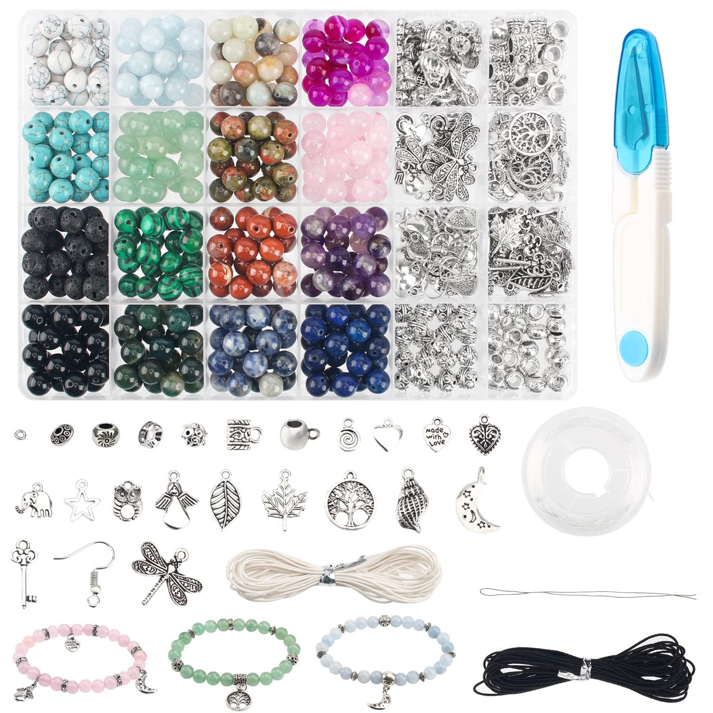 Fabriquez votre Propre Ensemble De Bijoux, Perles Rondes En Pierres Précieuses Naturelles