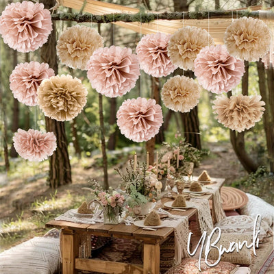 pompoms decoration,garden party decoration,tissue paper pompoms